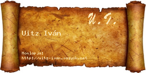 Uitz Iván névjegykártya